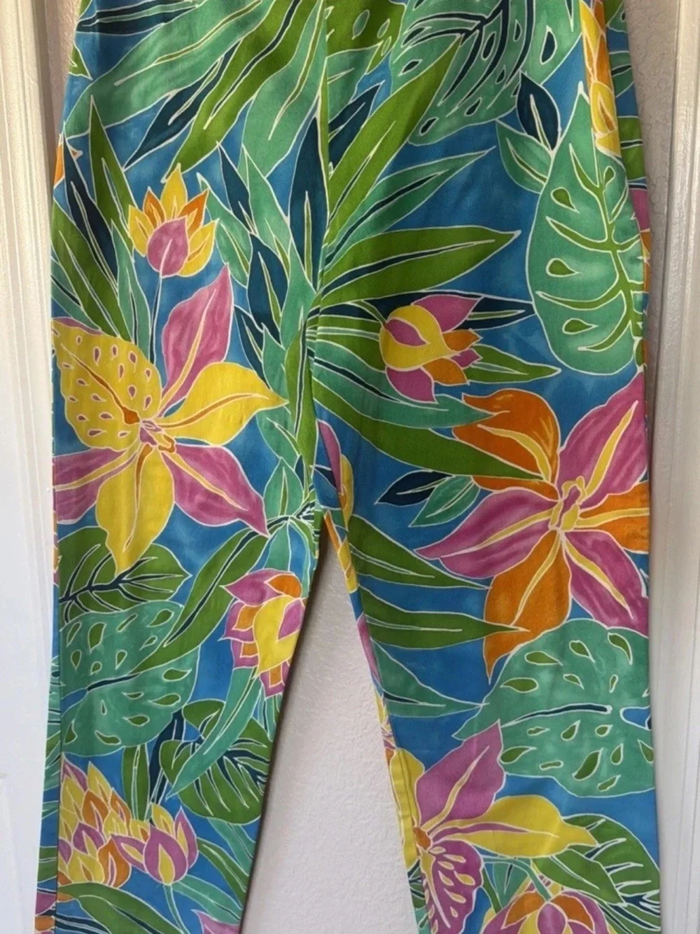 Lauren Ralph Lauren Women’s Tropical Hawaii Floral Ankle Pants Size 8 Stretch